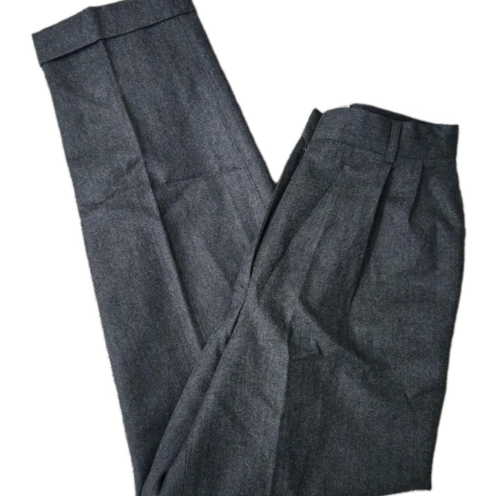 Vintage 80s Abercrombie & Fitch Wool Pants Womens 8 Gray Trousers Business